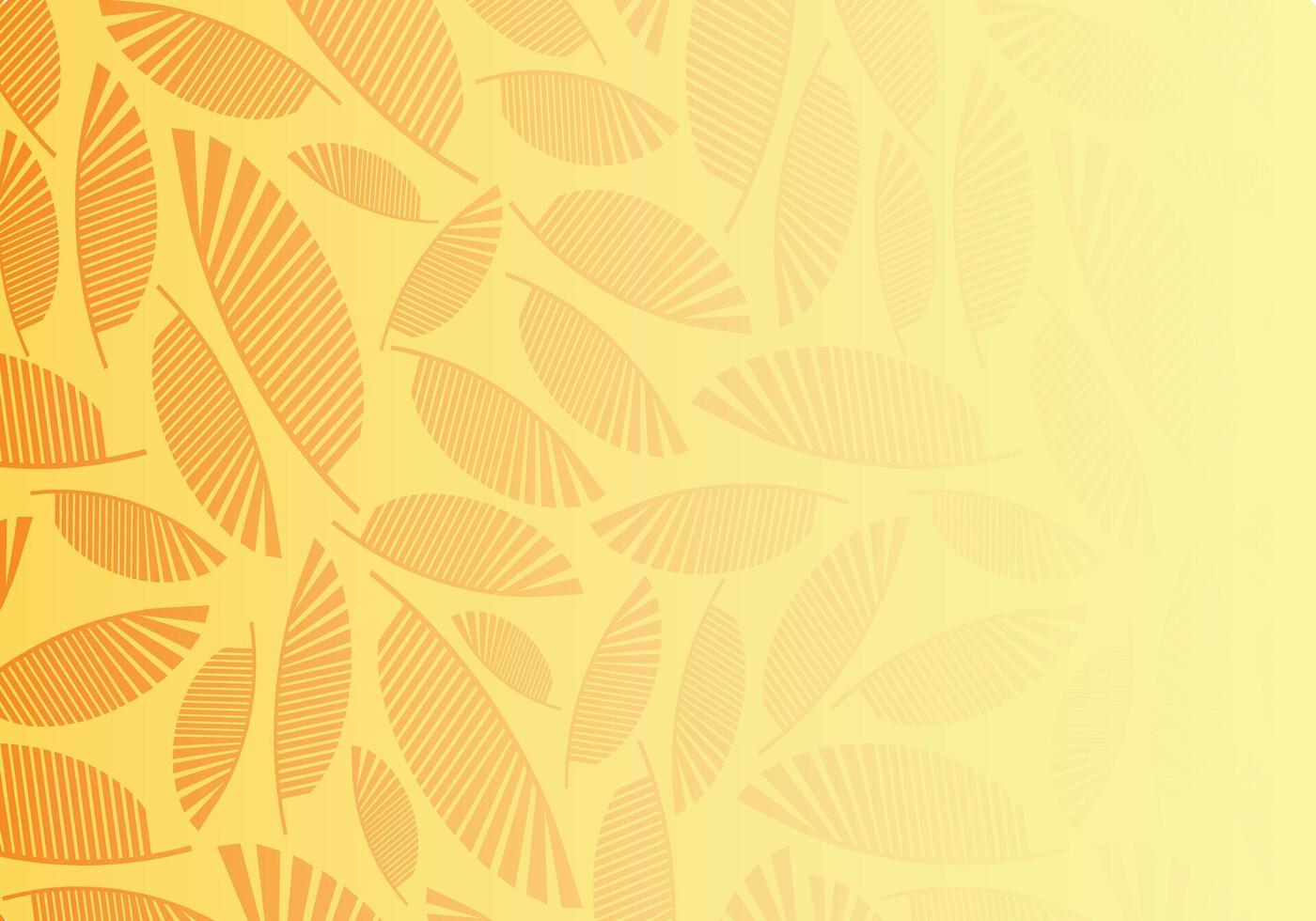 Vibrant Yellow Leaf Pattern Background with Gradient vector