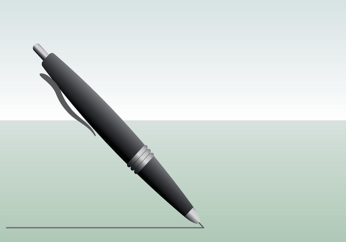 Stylish Black Ballpoint Pen on Gradient Background vector
