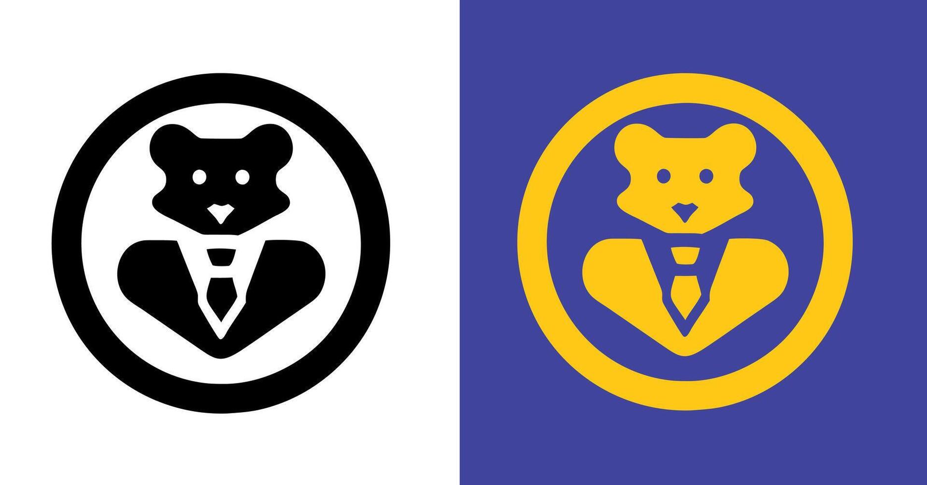 Hamster face line icon on white background Hamster head for logo isolated icon vector