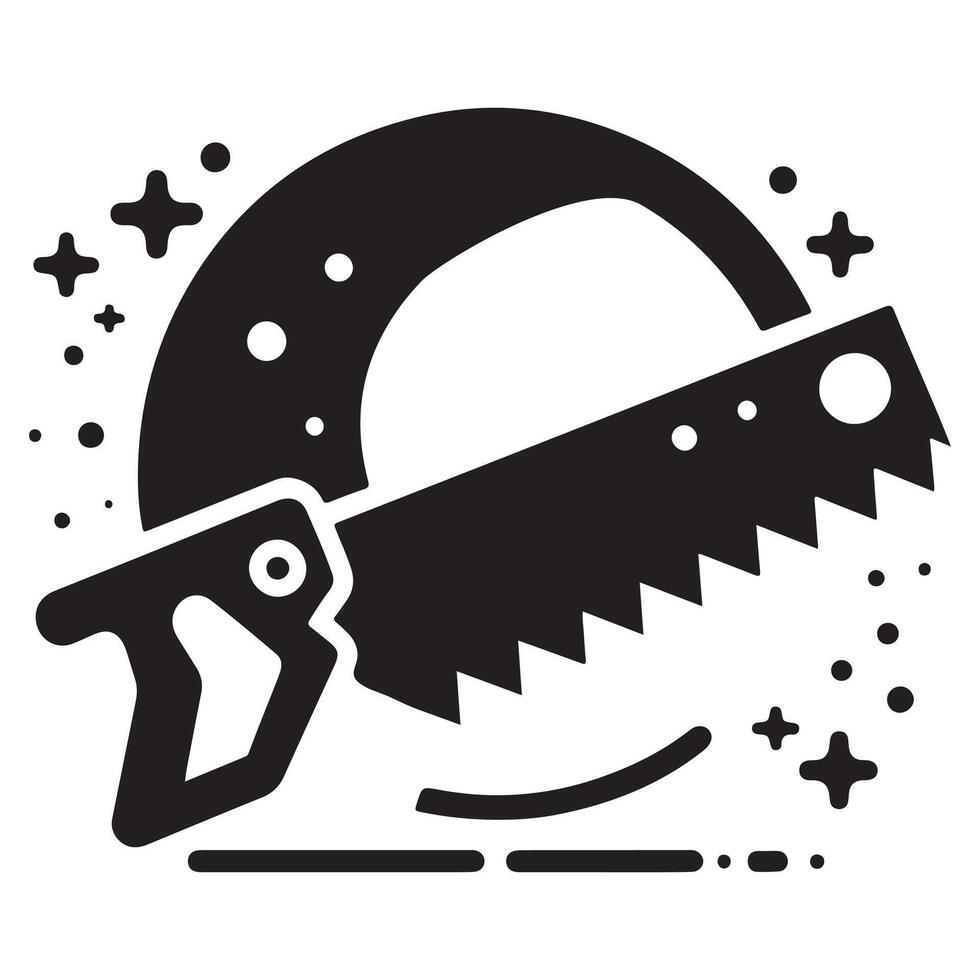 Simple Hand Saw Icon on White Background vector