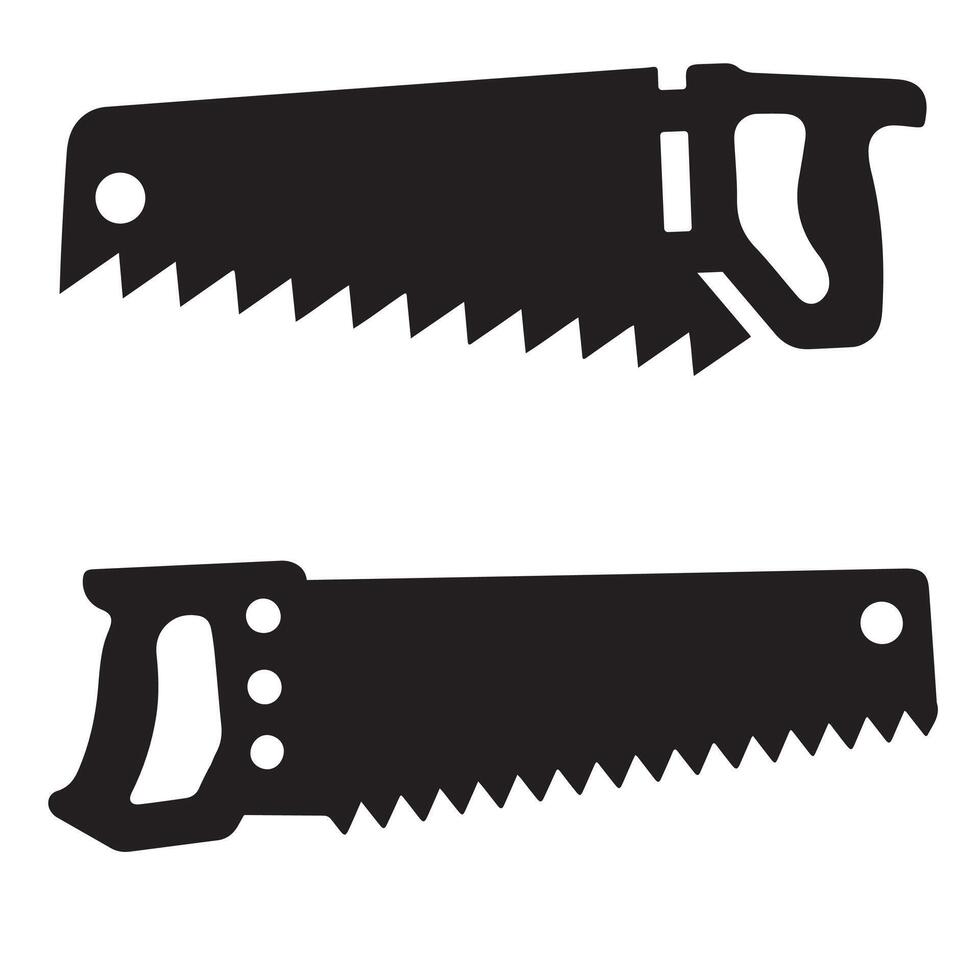 Hand Saw Icons Set Illustration on white background vector