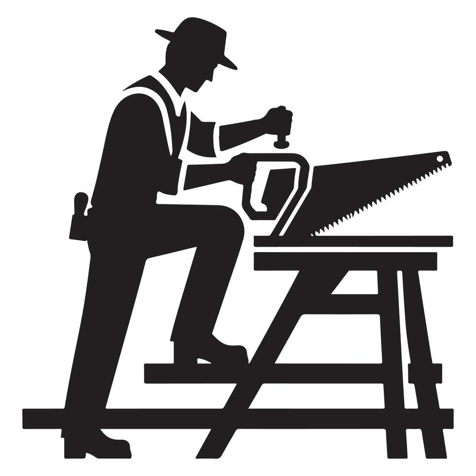 Carpenter Silhouette Icon for DIY and Construction Projects vector