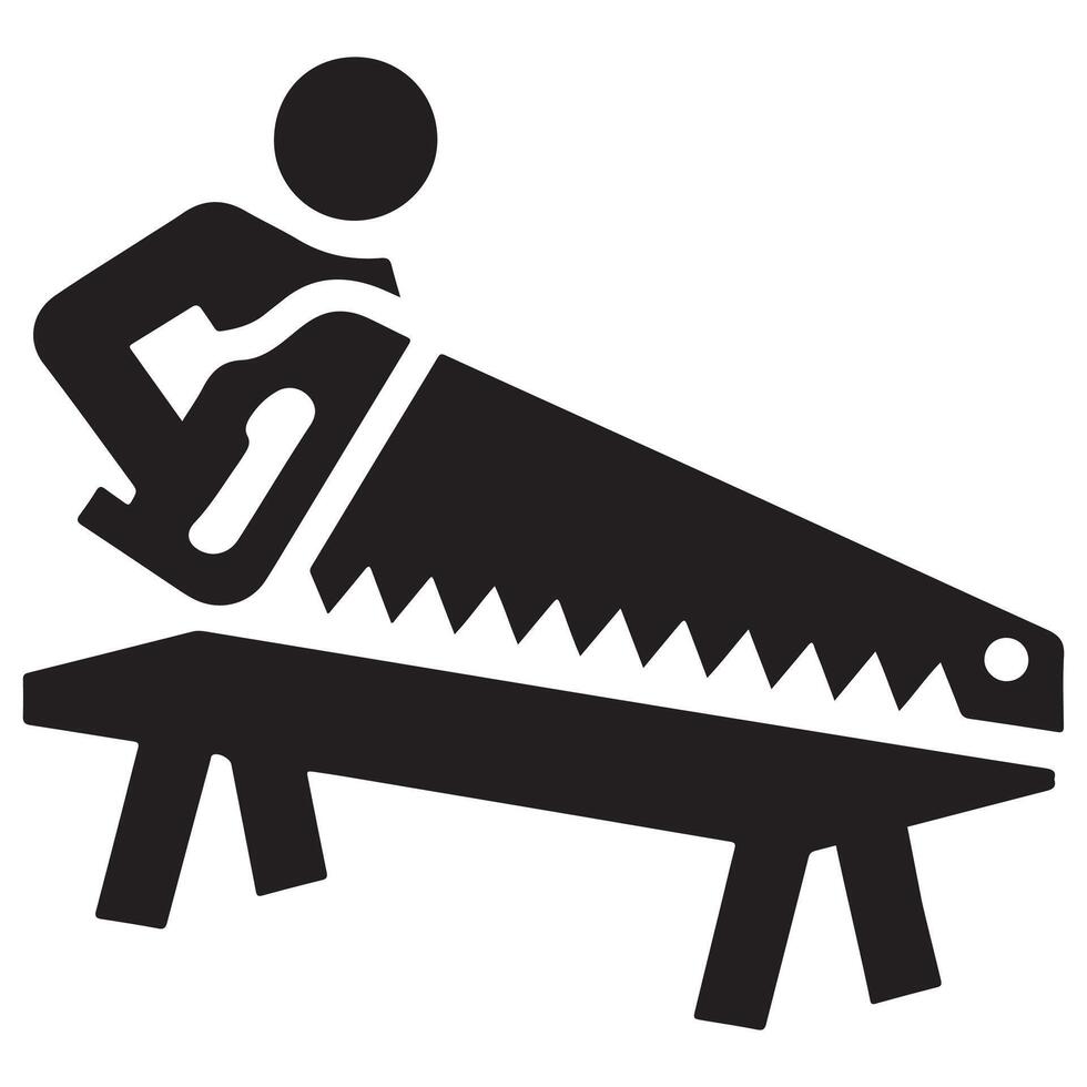 Carpenter Icon illustration for DIY and Construction Projects vector