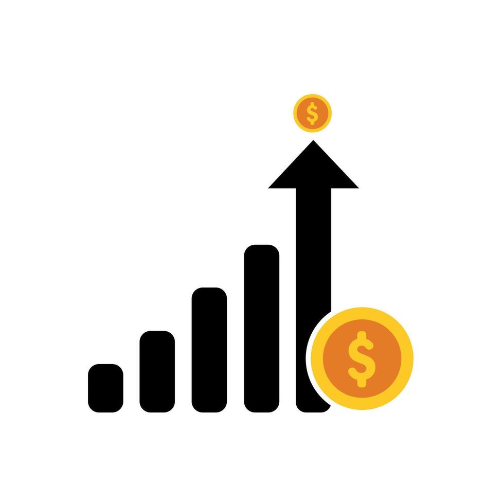 This image is a simple and modern icon representing financial investment or cost management. It features an open hand holding a gear, which has a dollar sign in the center. vector