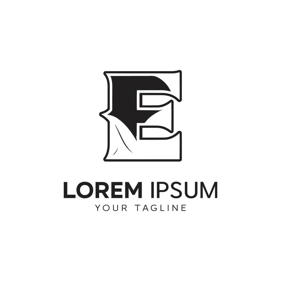 Logo design with an elegant focus on the letter E vector