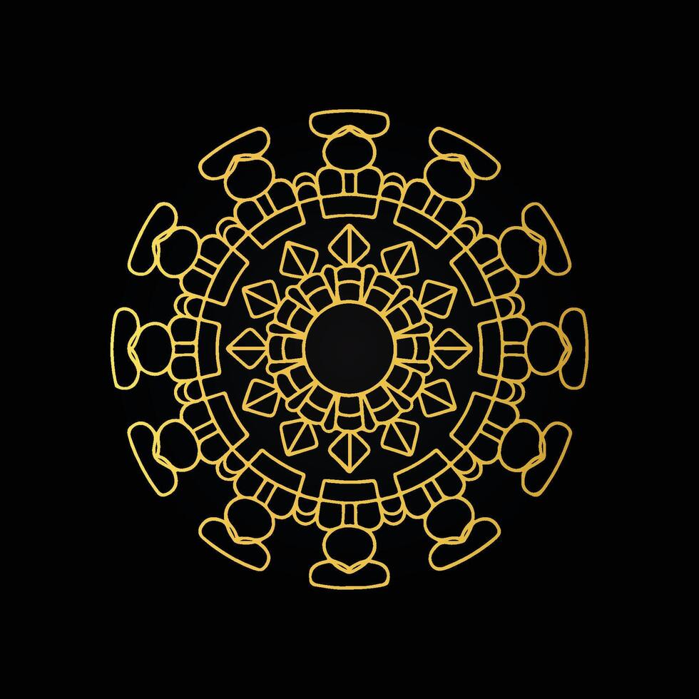 Luxurious mandala-inspired decorative pattern in gold vector