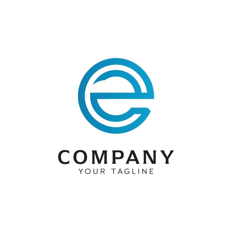 Stylish initial letter E logo concept illustration vector