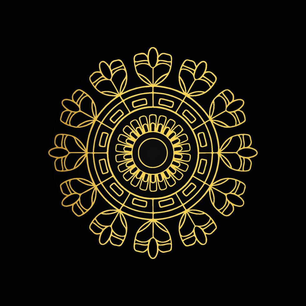 Golden mandala design background for a refined aesthetic vector