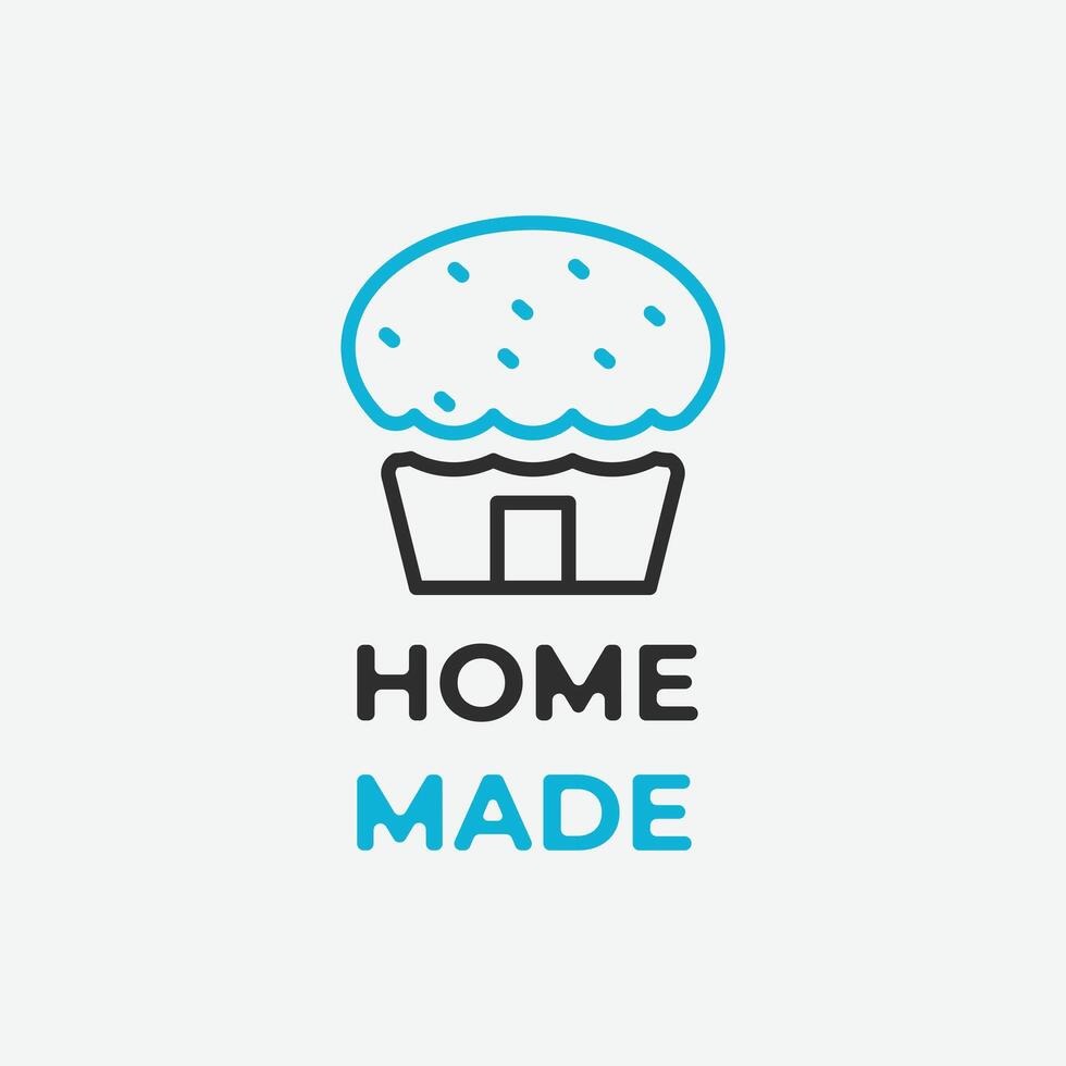 bakery line logo icon with shape bread and home vector