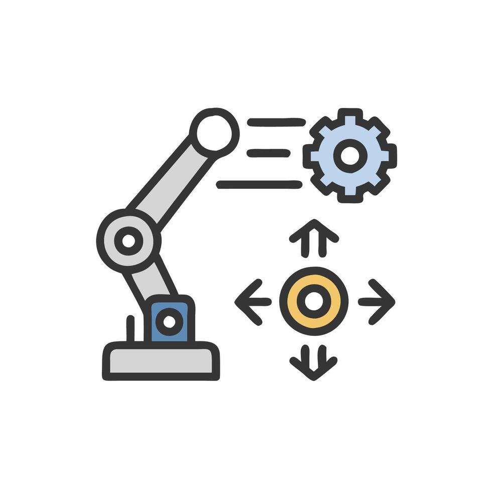 an illustration of a robot and a gear vector