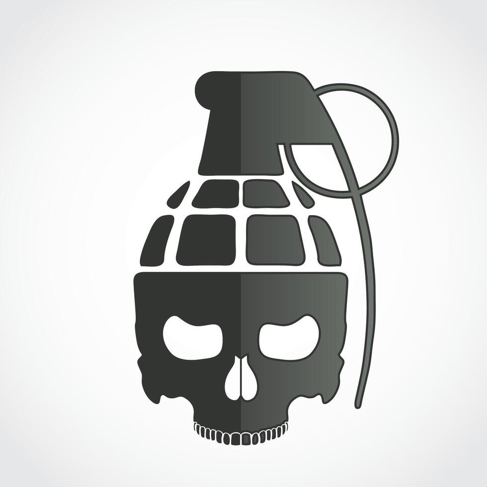 skull grenade modern military symbol design vector