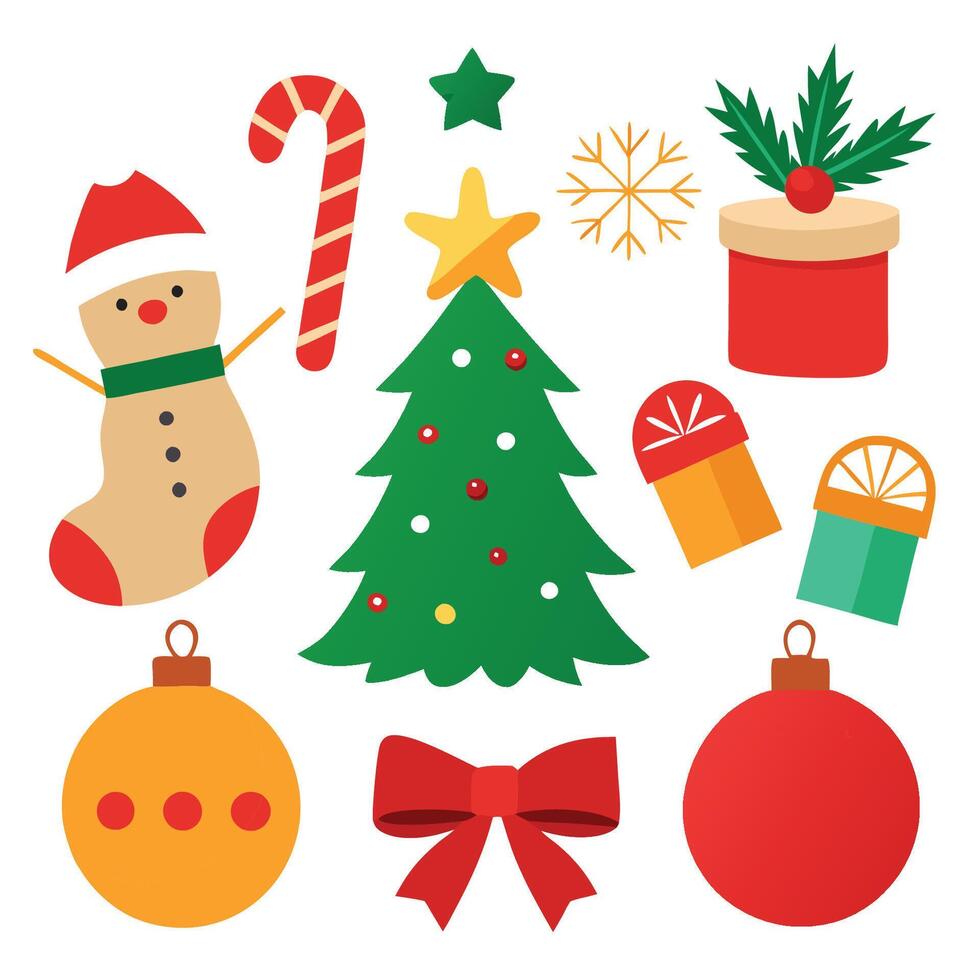 Christmas Icons Set on White Background vector
