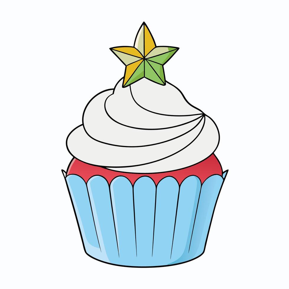 Christmas Cupcake Art vector