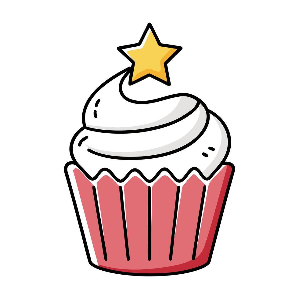 Simple Holiday Cupcake vector