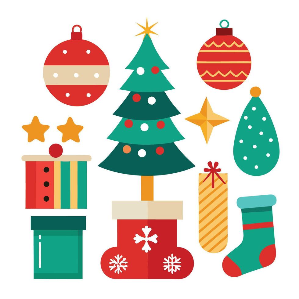 Happy Christmas Design Set vector