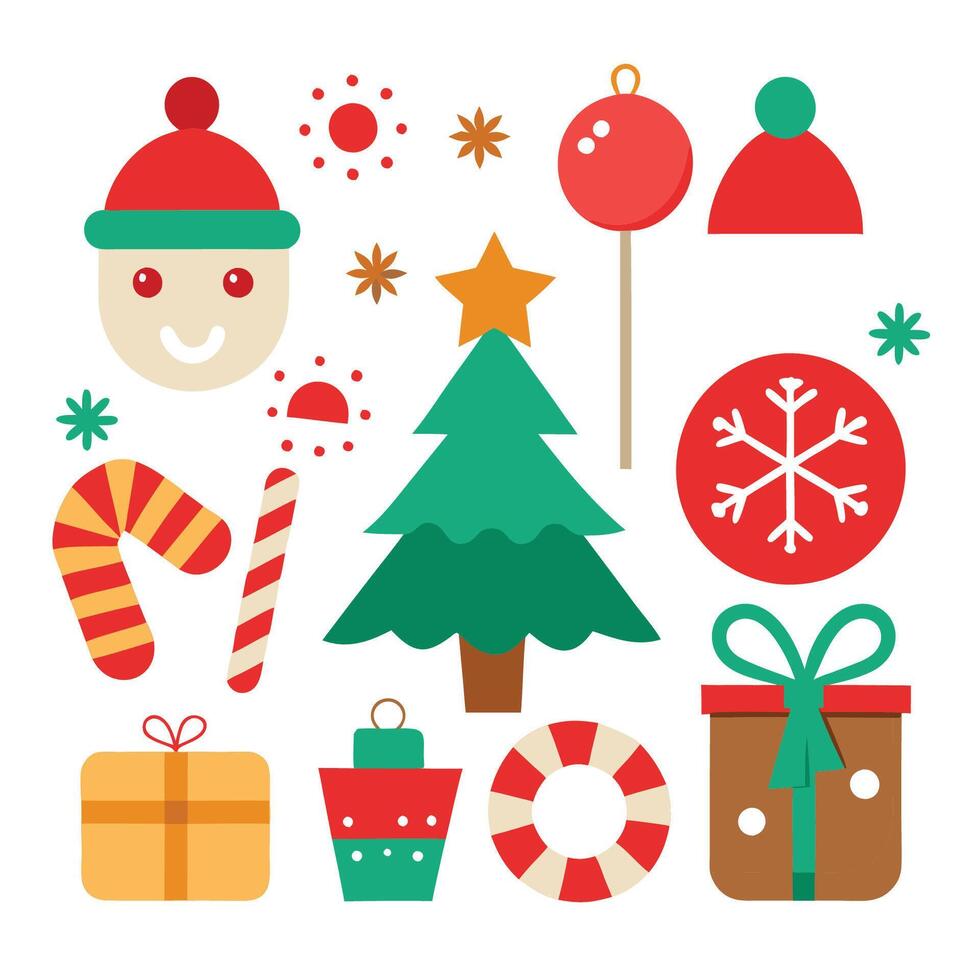 Cheerful Christmas Design Set vector