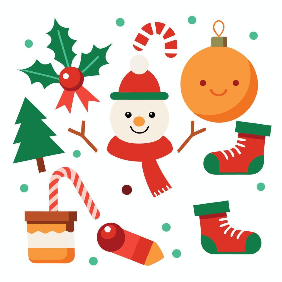 Joyful Christmas Graphics Set vector