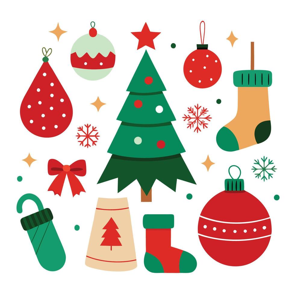 Festive Icons for Christmas Design vector