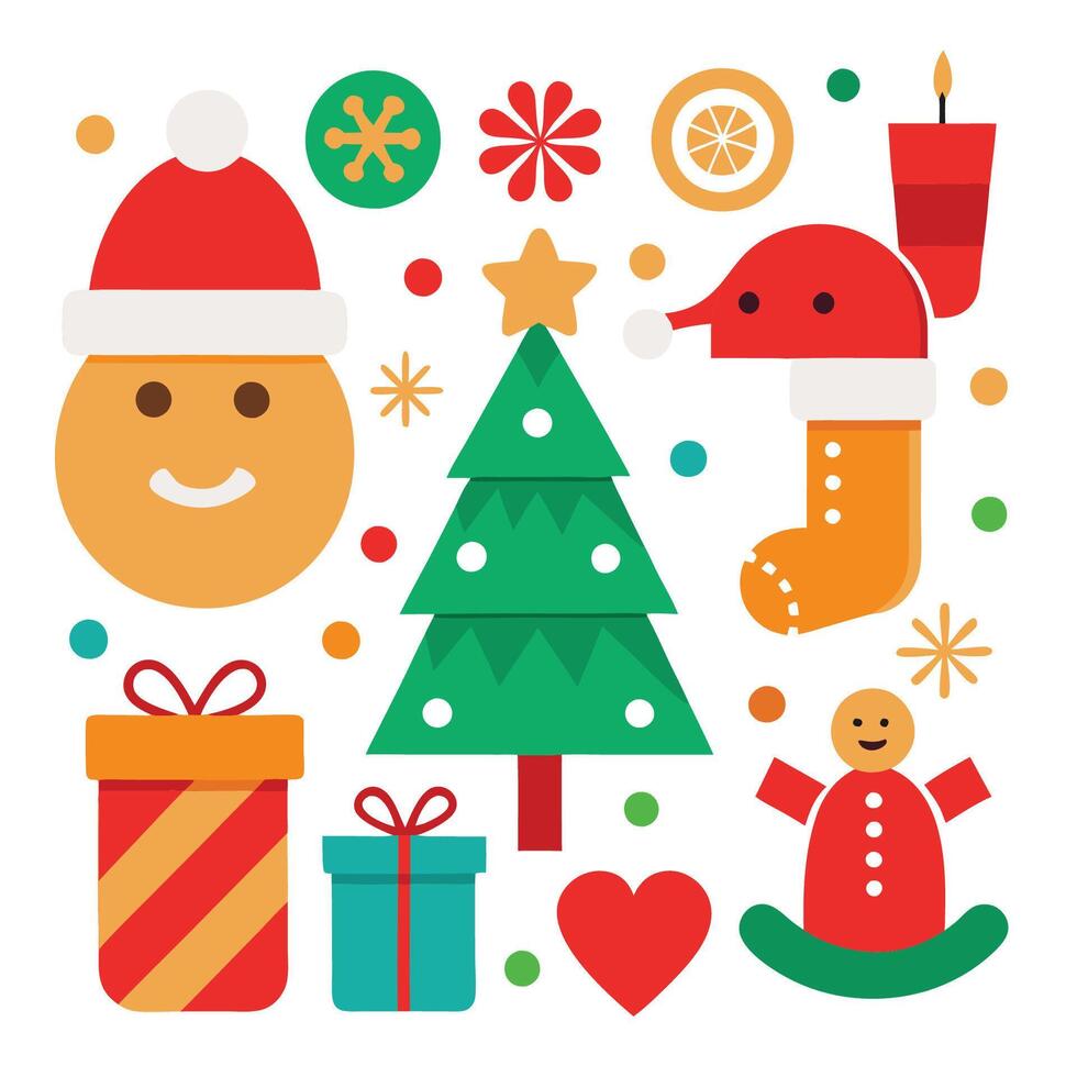 Christmas Design Set on White vector