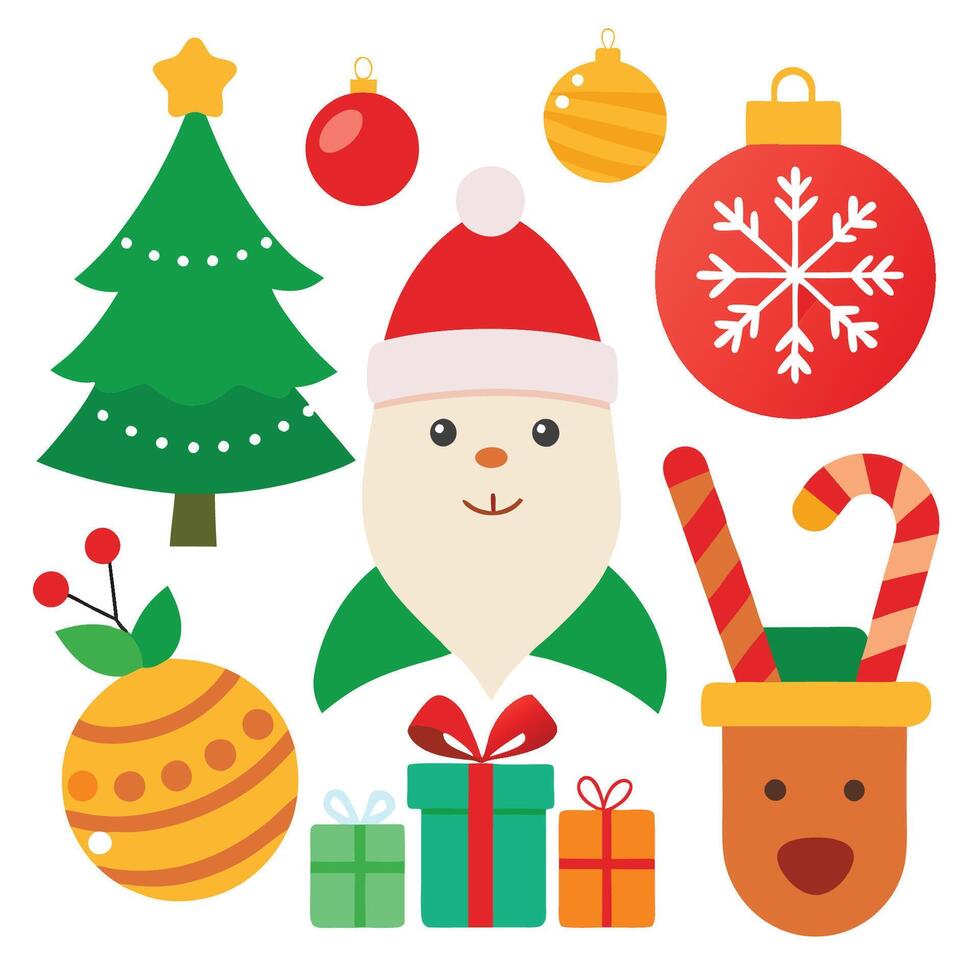 Happy Christmas Collection on White vector