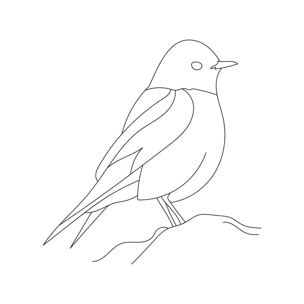 Bird line art Bird outline vector