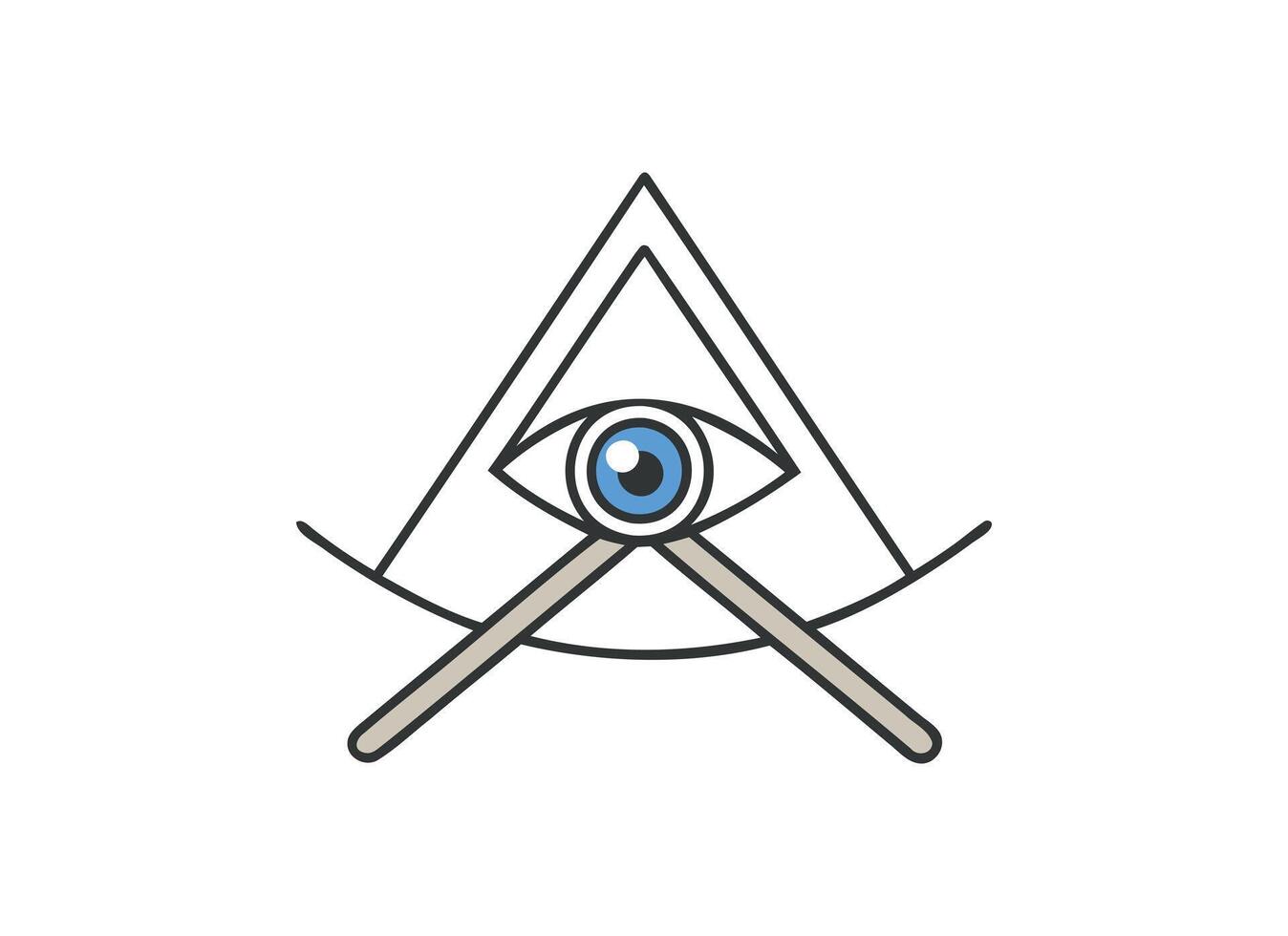 All-Seeing Eye and Compass Illustration for Masonic and Esoteric Designs vector