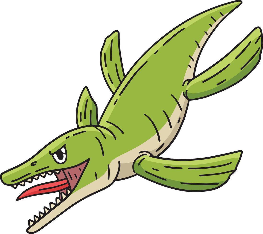 Dinosaur Liopleurodon Cartoon Colored Clipart vector