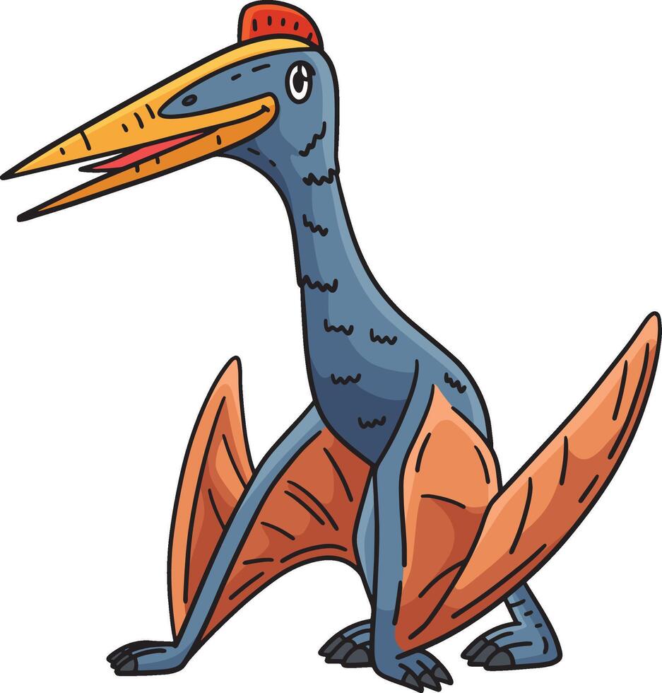 Dinosaur Quetzacoatlus Cartoon Colored Clipart vector