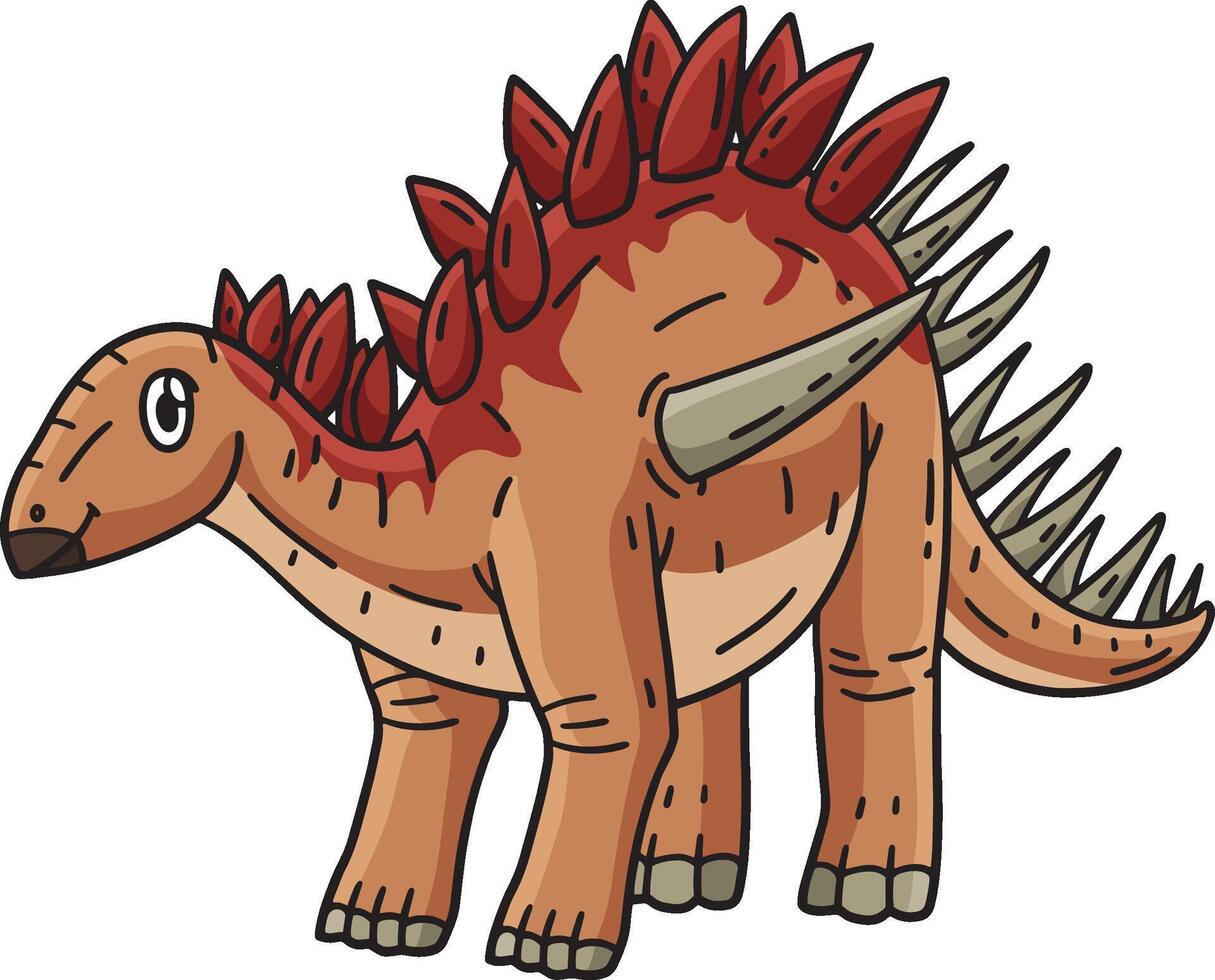Dinosaur Kentrosaurus Cartoon Colored Clipart vector