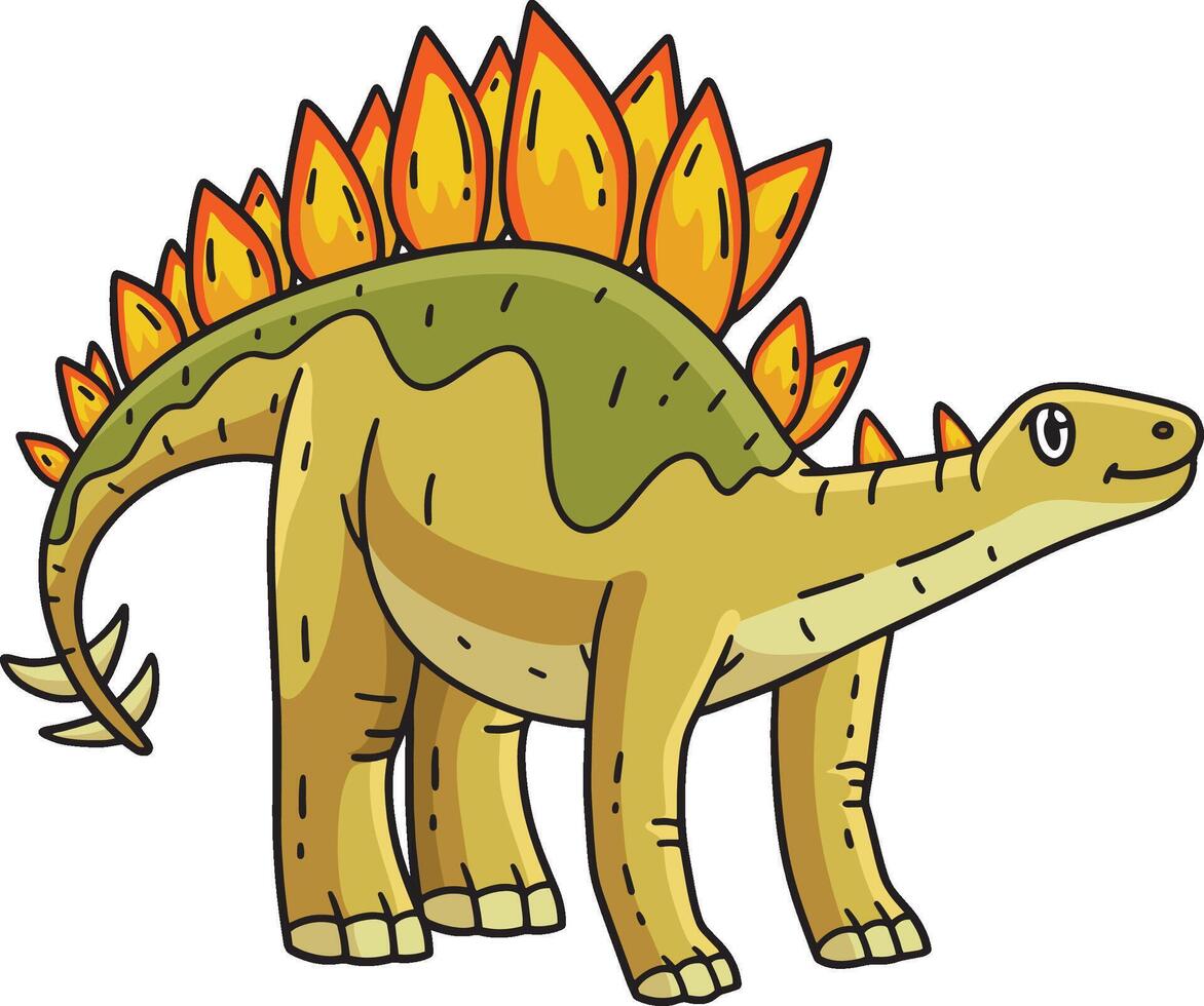 Dinosaur Stegosaurus Cartoon Colored Clipart vector