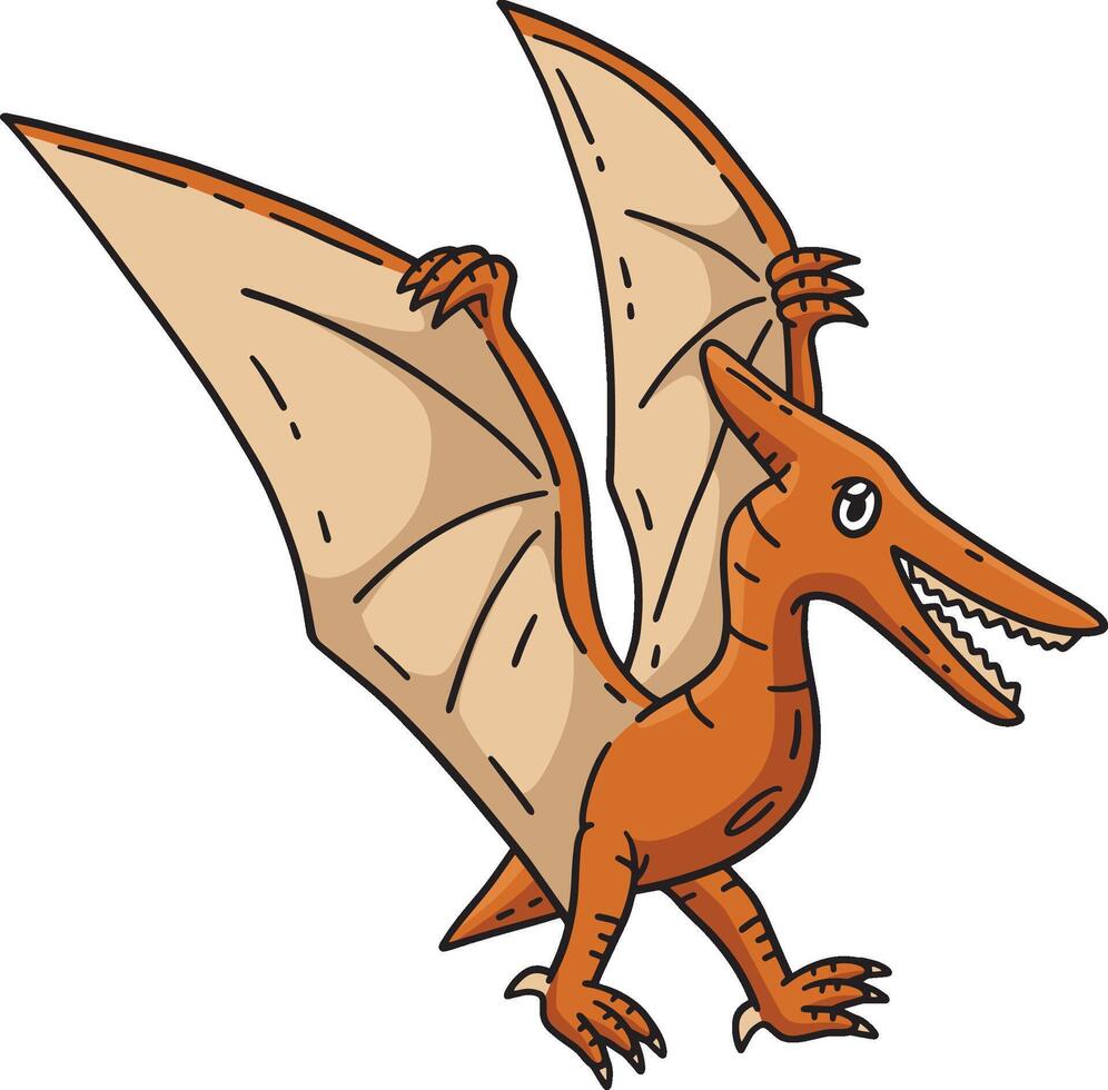Dinosaur Pteranodon Cartoon Colored Clipart vector