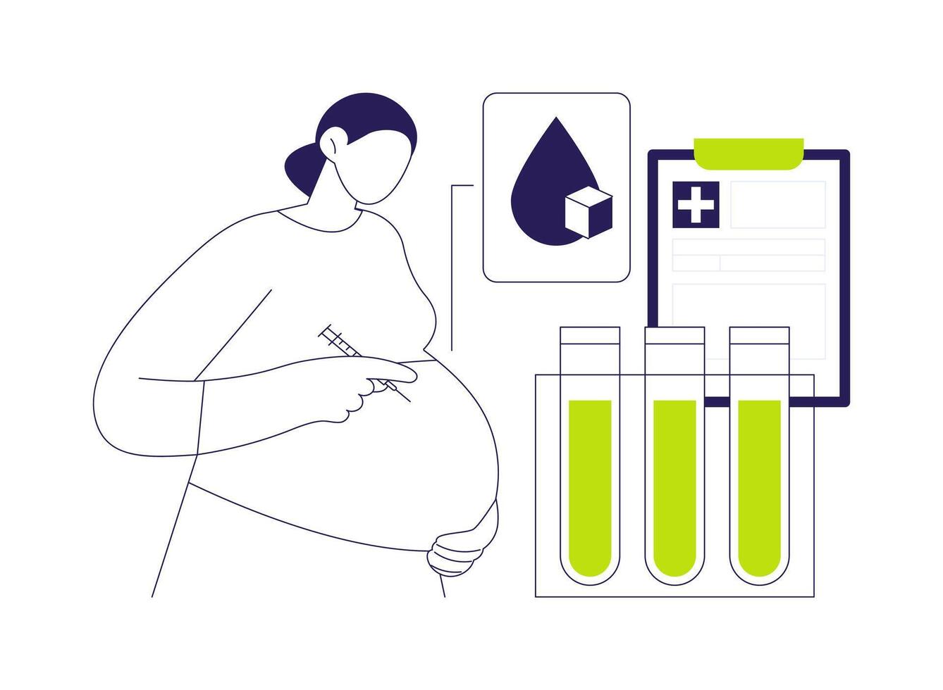 Insulin treatment abstract concept illustration. vector