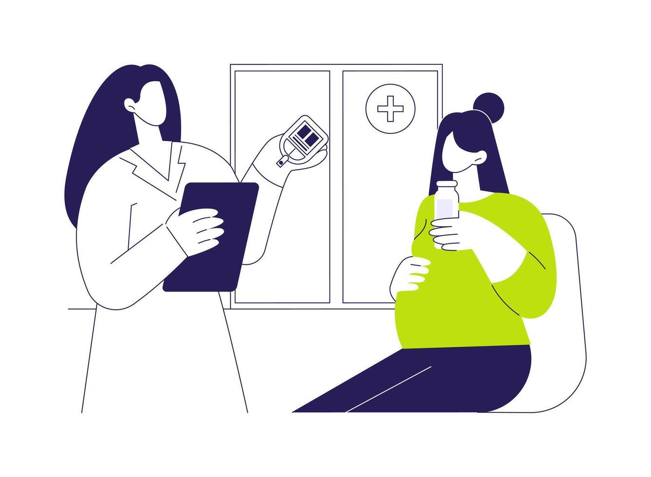Glucose tolerance test abstract concept illustration. vector