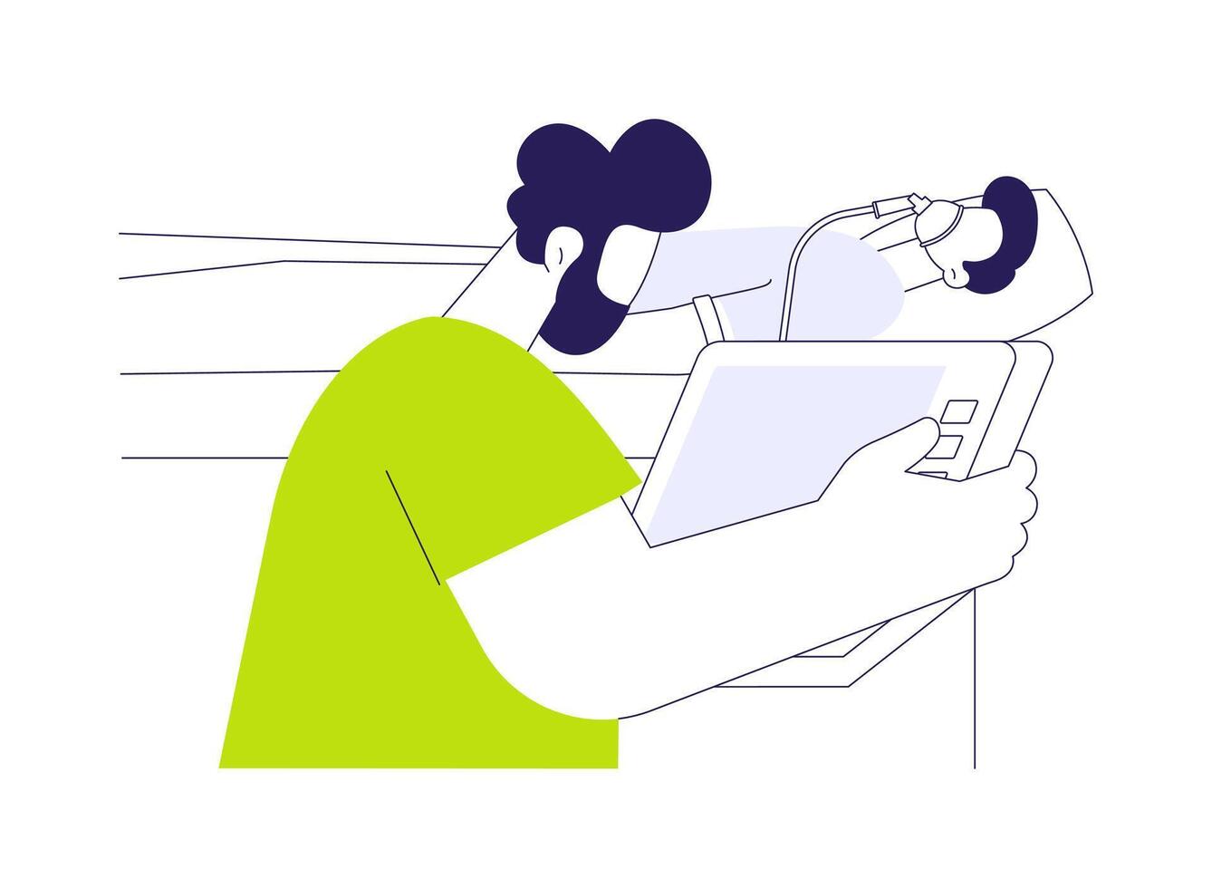 Intensive care unit technician abstract concept illustration. vector
