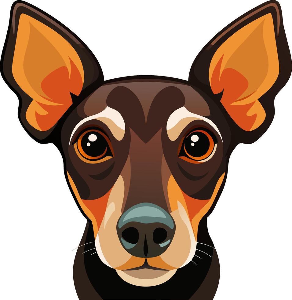 A cartoon dog with big ears and brown eyes vector