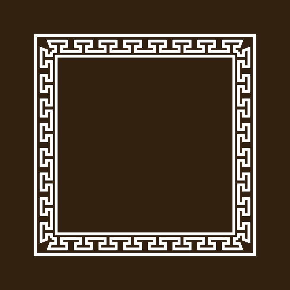 Square Photo Frame Photo-call Border Chinese Classic Geometric Pattern Shape, Traditional, Ornamental, Wedding, New Year greeting Card Decoration Illustration vector