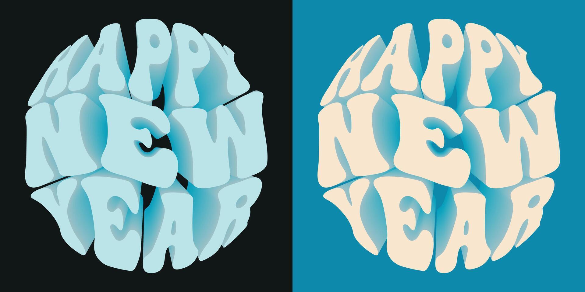 Happy new year. 3d lettering design for poster, banner, greeting. vector