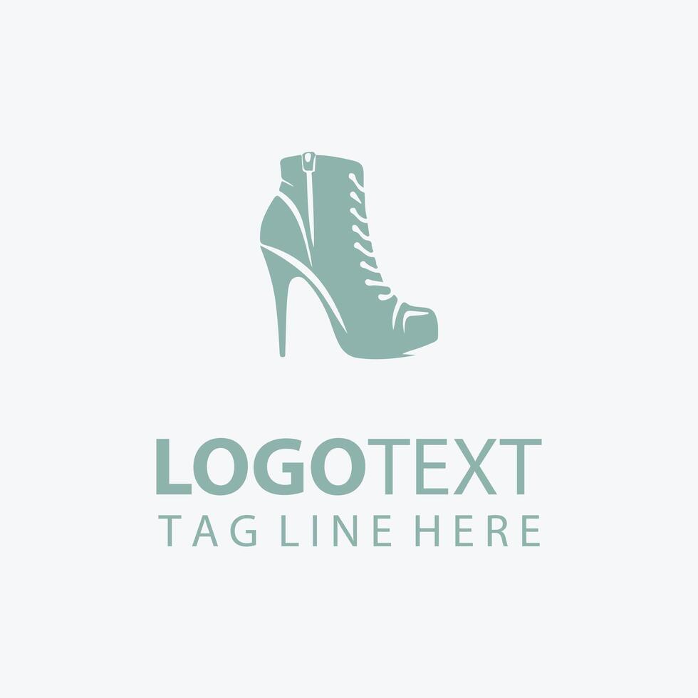 Stylish blue high-heeled sandal logo design for a fashion brand vector