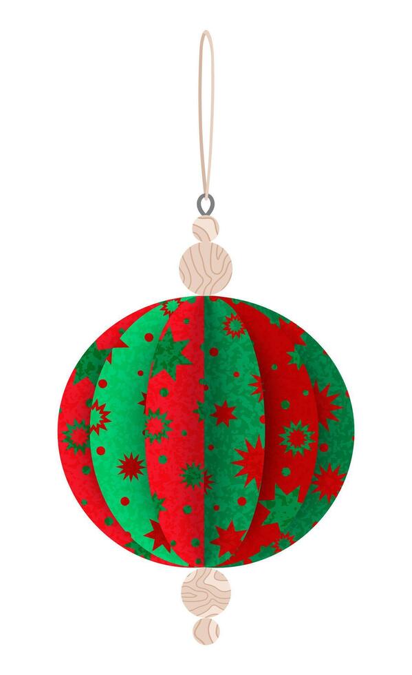 Christmas tree ornament. Handmade decoration. vector