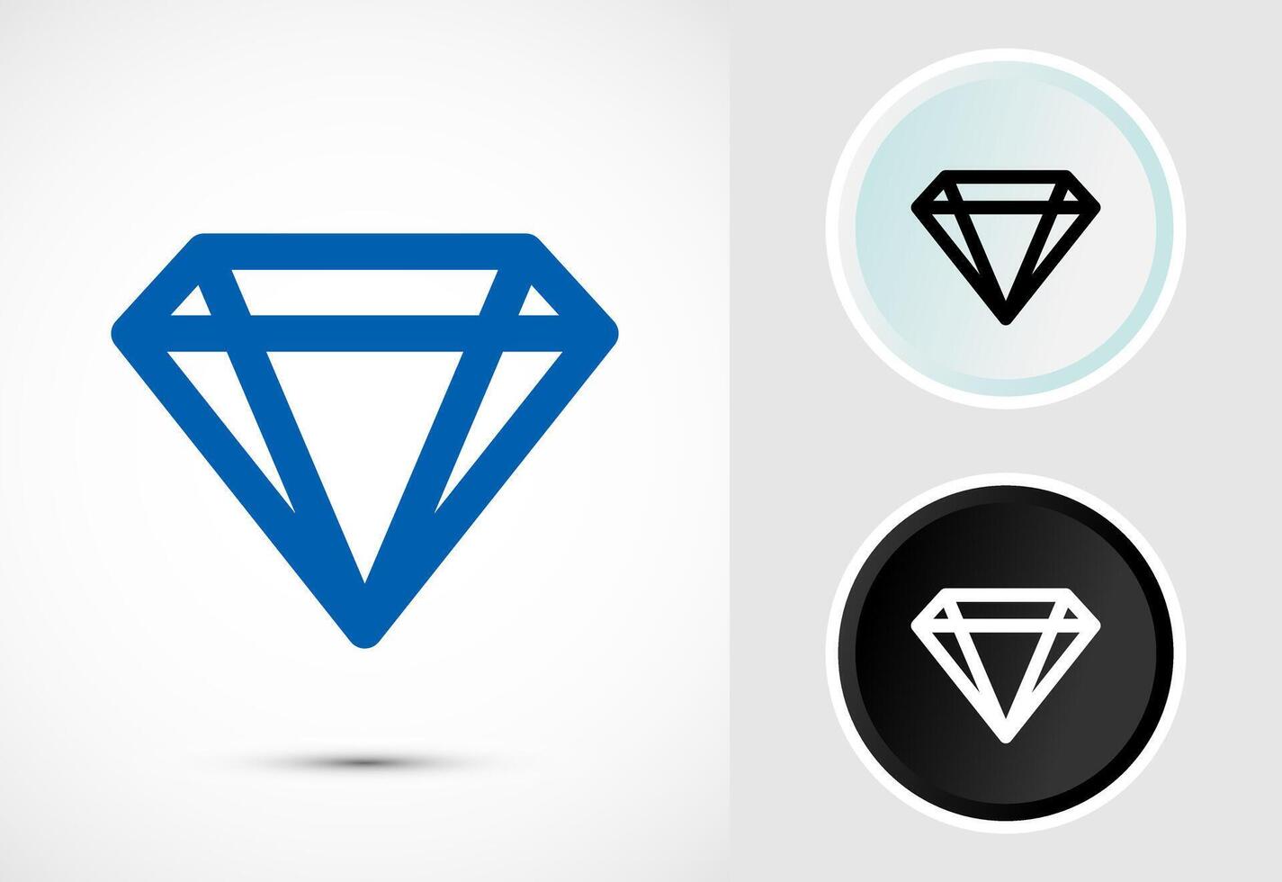 Diamond icon button design. Jewel and gem icon vector
