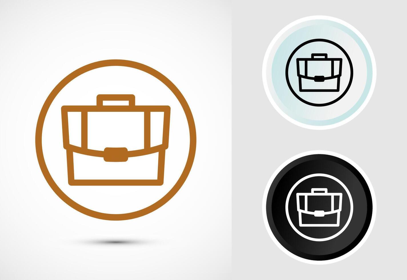 Briefcase icon, bag icon for apps and websites vector
