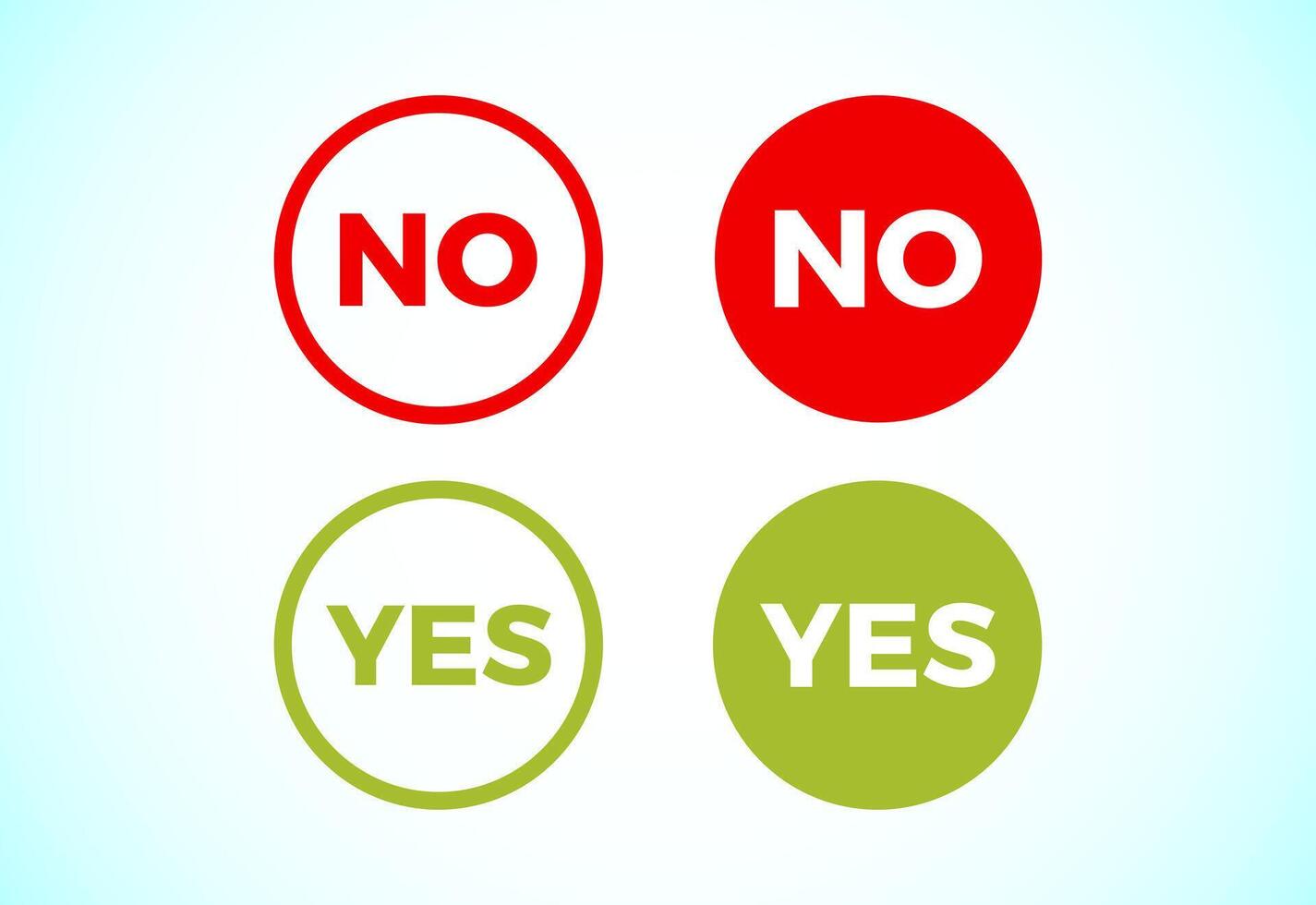 Yes and No badges, Check mark and cross mark vector
