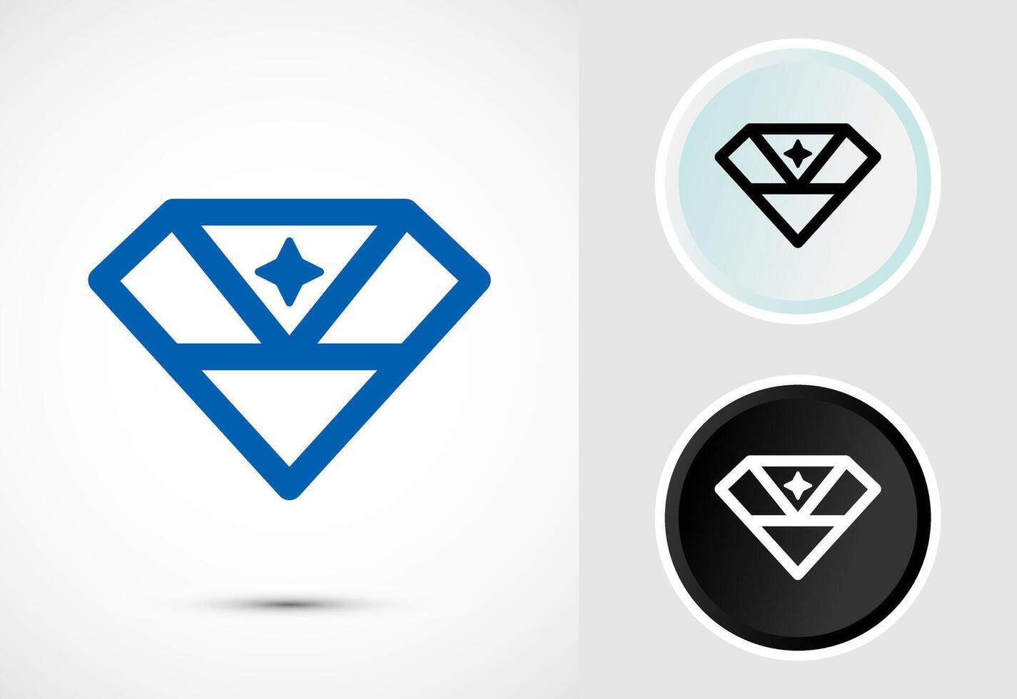 Diamond icon button vector