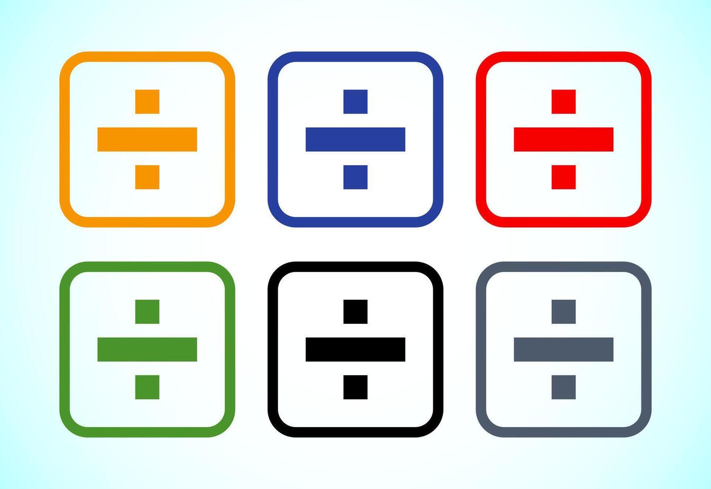 Divide icon design set, Math sign symbol 52299007 Vector Art at Vecteezy