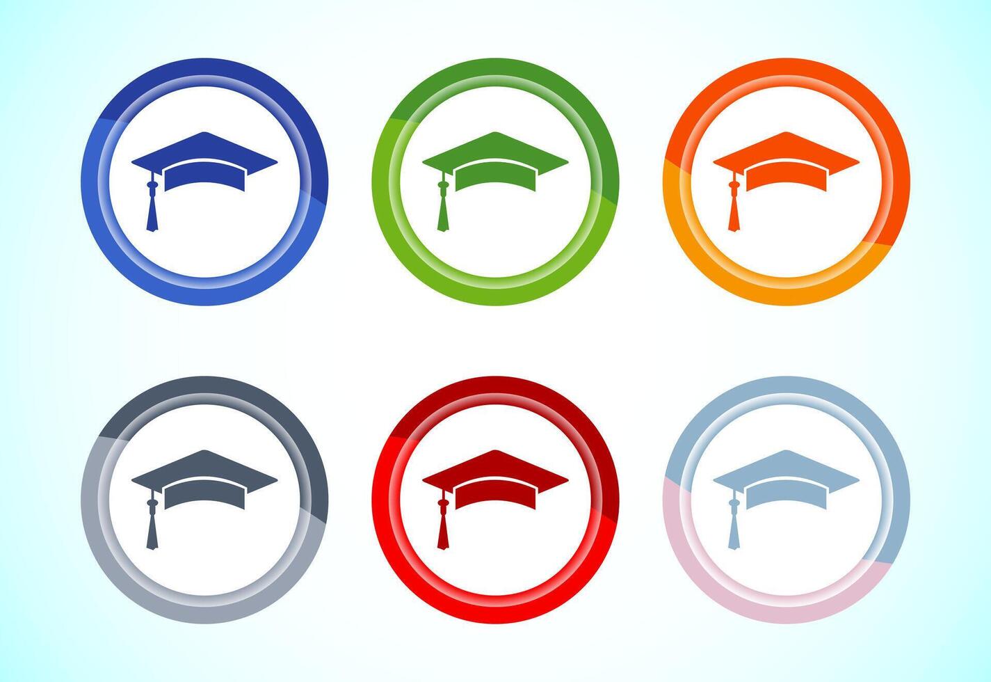 Graduation hat icon design for apps and websites vector