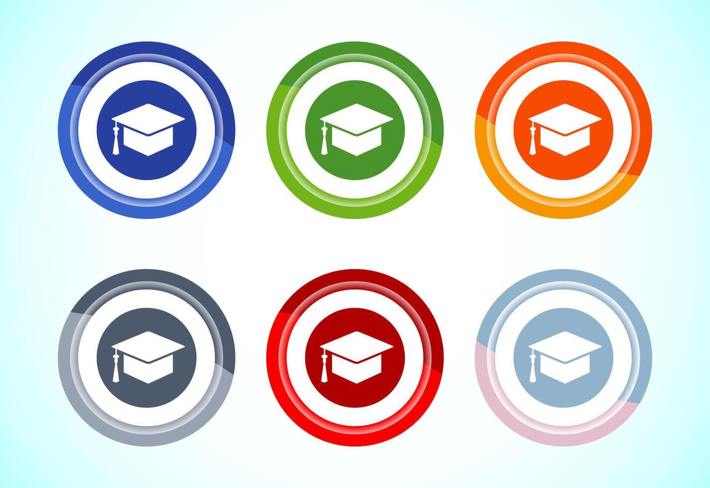 Graduation hat icon design, academic cap icon for apps and websites vector