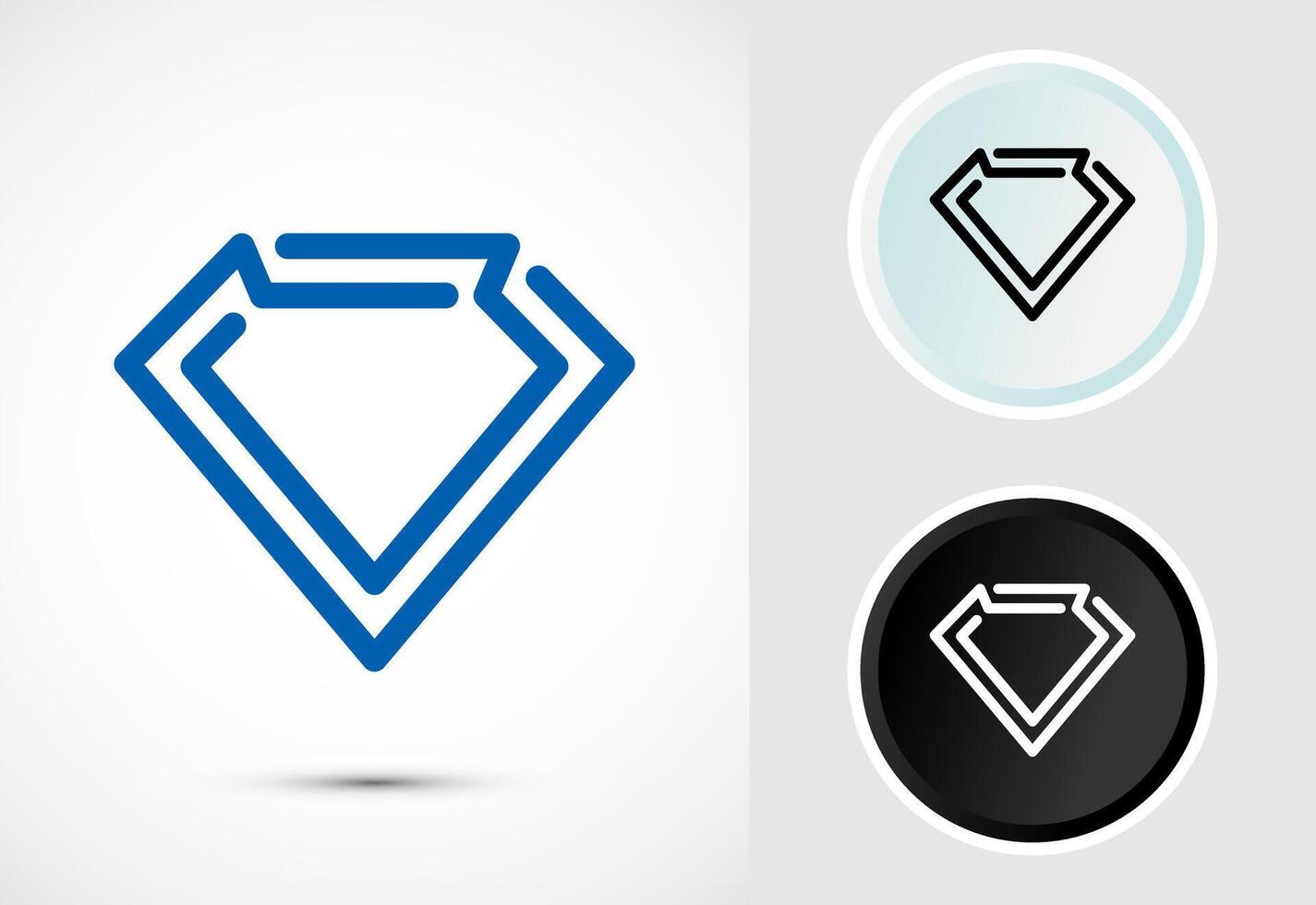 Diamond icon button design illustration. Jewel and gem icon vector