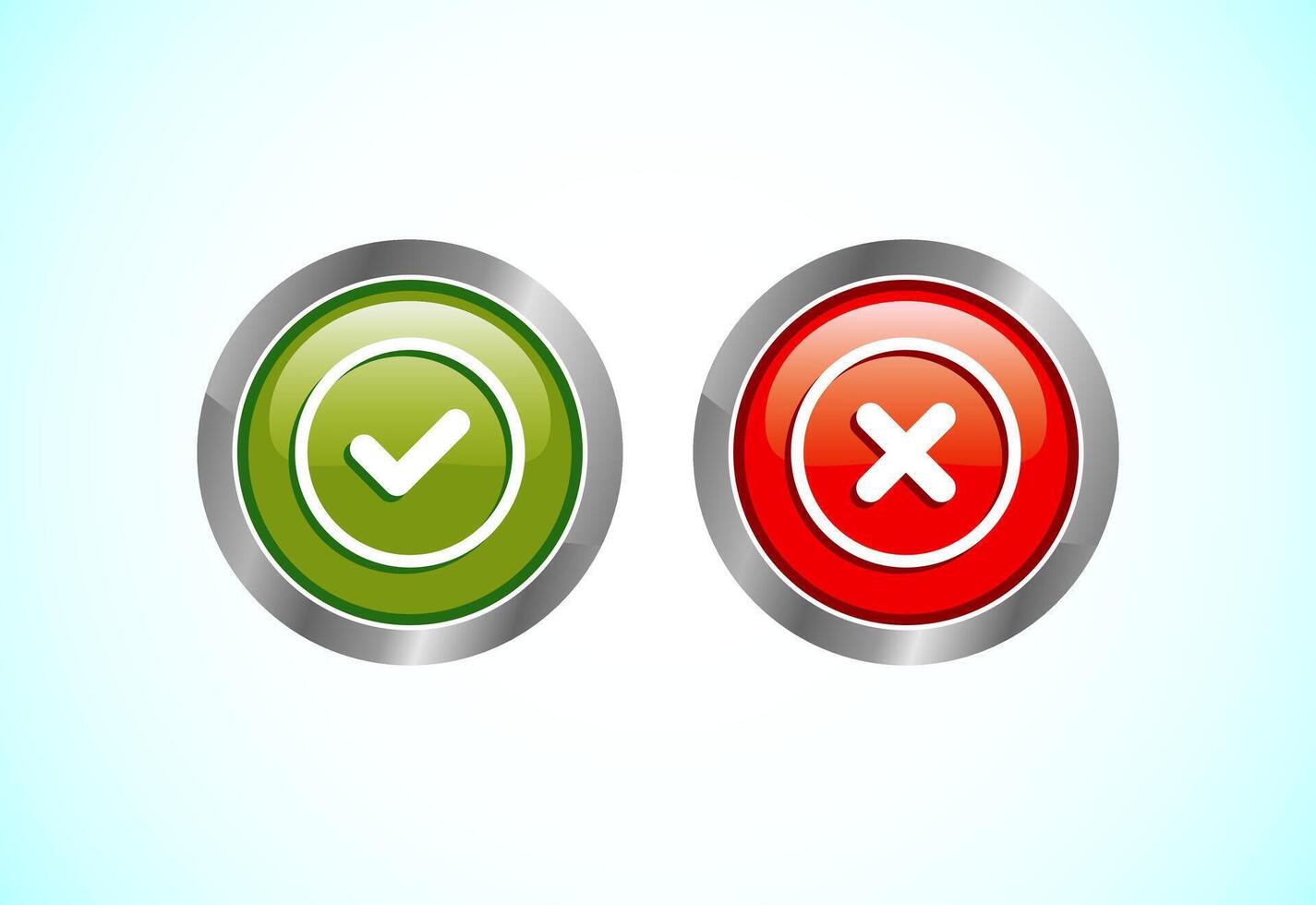 Check mark and cross mark icons vector