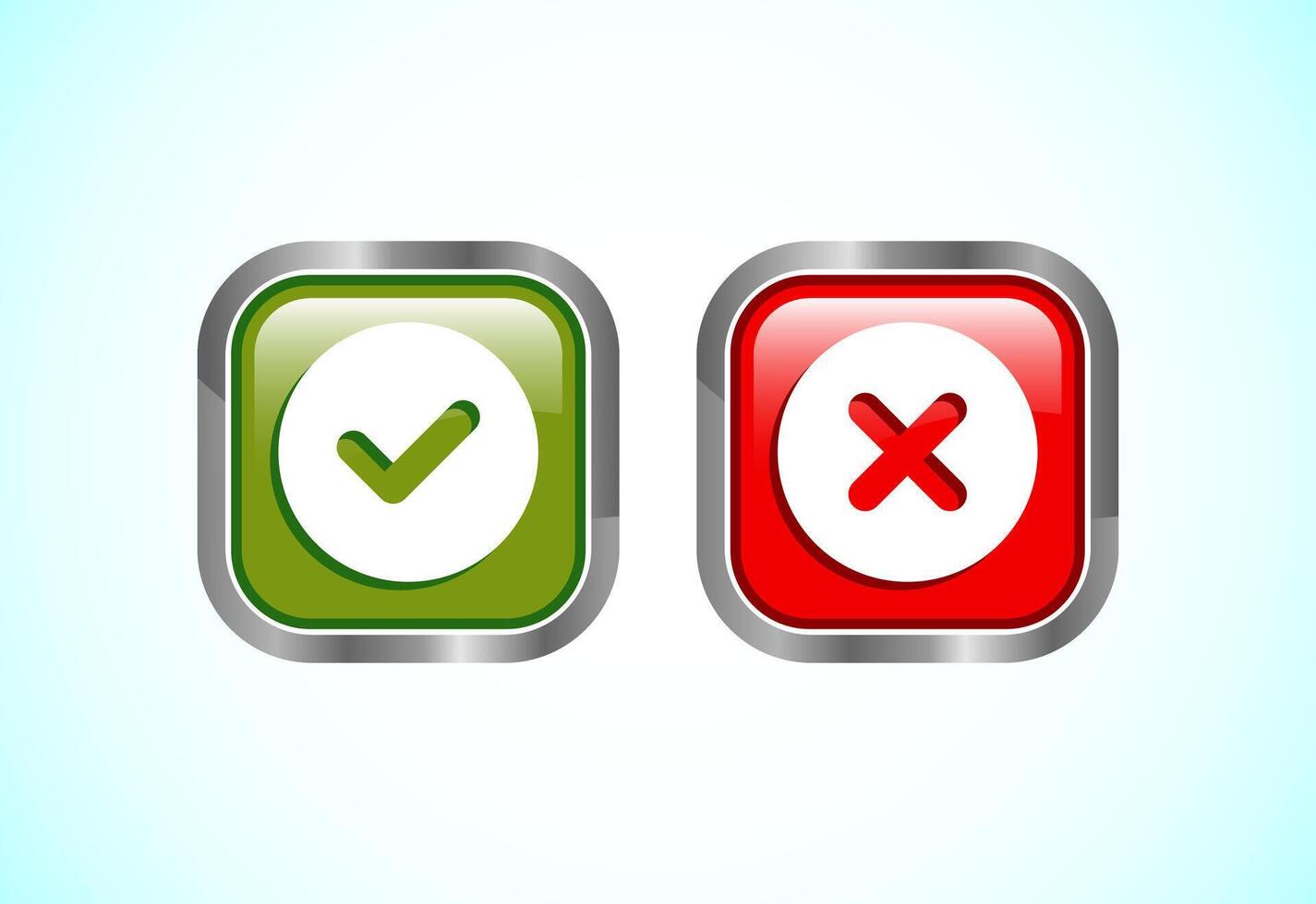 Check mark and cross mark icons design vector