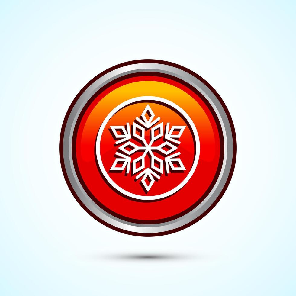 Snowflake icon design, Keep frozen icon. Orange Color Round Button Design vector